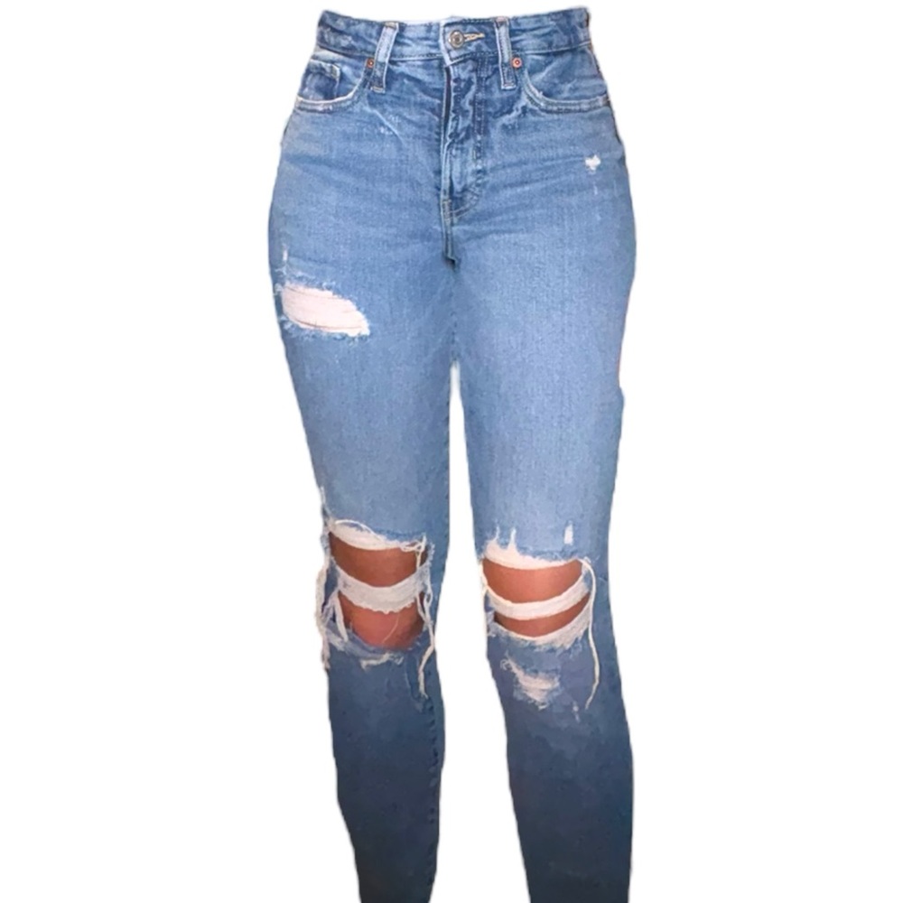 Old Navy Women's High Rise Ripped Blue Jeans